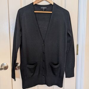 J. Crew Black Women's Light Weight Merino Wool Cardigan Sweater, Size Small
